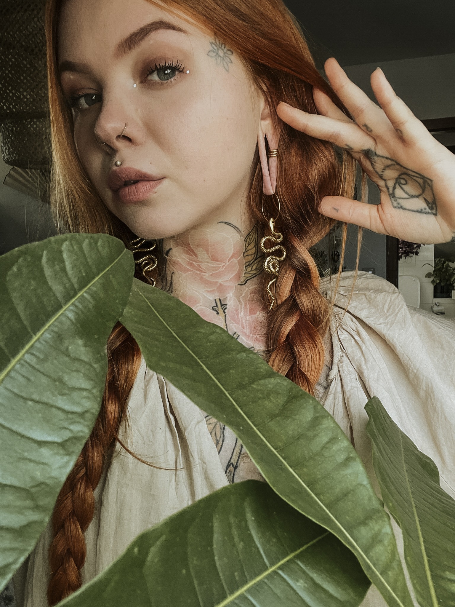 Snake Brass Earrings big - Image 2