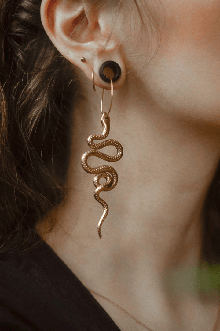 Snake Brass Earrings big